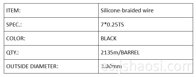 Silicone-braided wire black